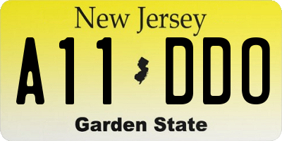 NJ license plate A11DDO