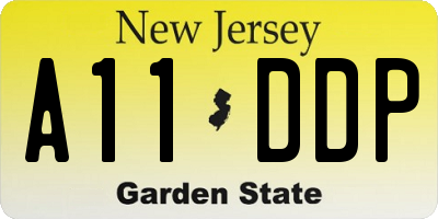 NJ license plate A11DDP