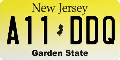 NJ license plate A11DDQ