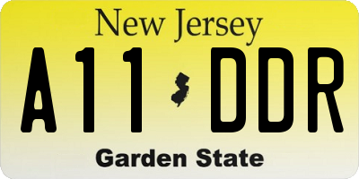 NJ license plate A11DDR