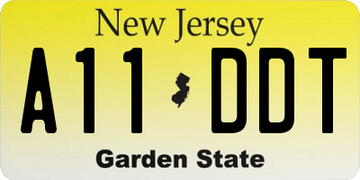 NJ license plate A11DDT