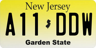 NJ license plate A11DDW