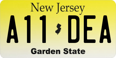 NJ license plate A11DEA