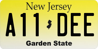 NJ license plate A11DEE