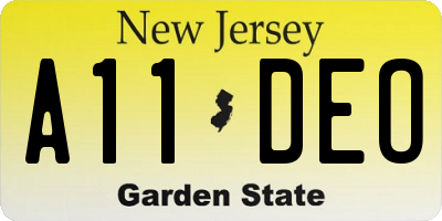 NJ license plate A11DEO