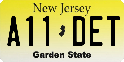 NJ license plate A11DET