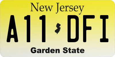 NJ license plate A11DFI