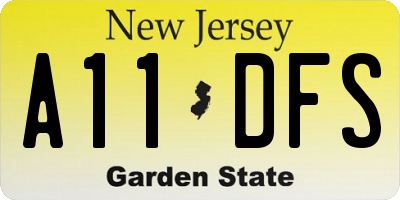 NJ license plate A11DFS