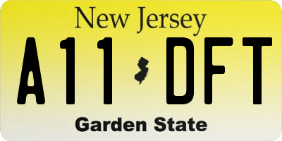 NJ license plate A11DFT