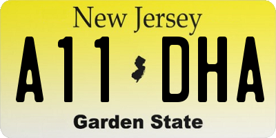 NJ license plate A11DHA