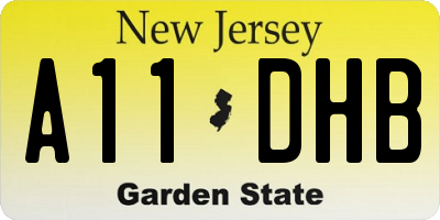 NJ license plate A11DHB
