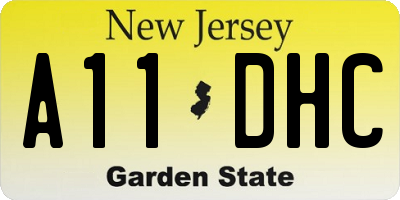 NJ license plate A11DHC