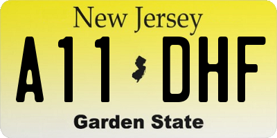 NJ license plate A11DHF