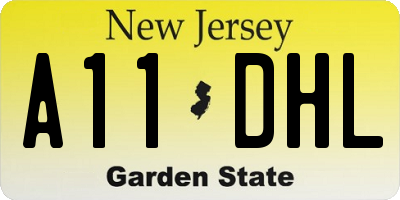 NJ license plate A11DHL