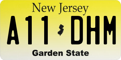 NJ license plate A11DHM