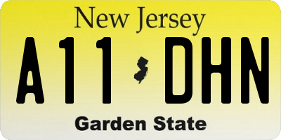 NJ license plate A11DHN