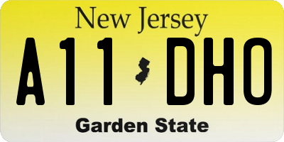 NJ license plate A11DHO
