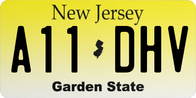 NJ license plate A11DHV