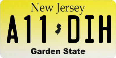NJ license plate A11DIH