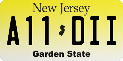 NJ license plate A11DII