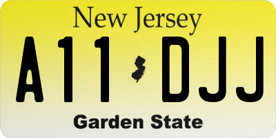 NJ license plate A11DJJ
