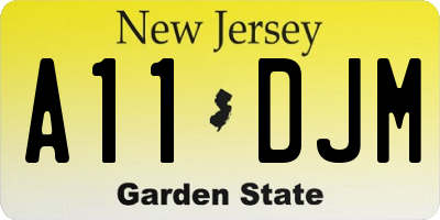 NJ license plate A11DJM