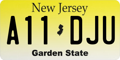 NJ license plate A11DJU