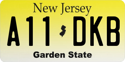 NJ license plate A11DKB