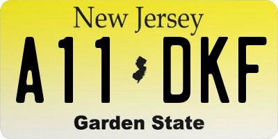 NJ license plate A11DKF