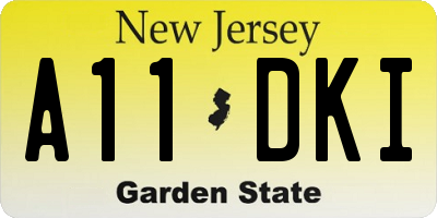 NJ license plate A11DKI