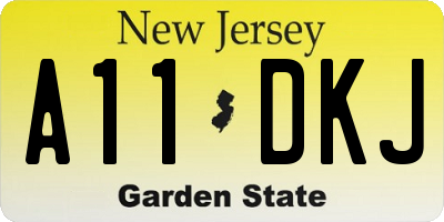 NJ license plate A11DKJ