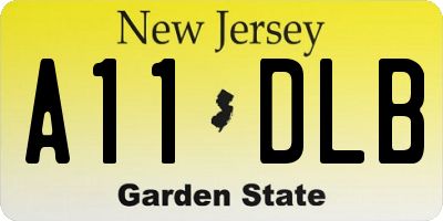 NJ license plate A11DLB