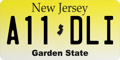NJ license plate A11DLI