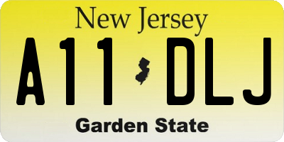 NJ license plate A11DLJ