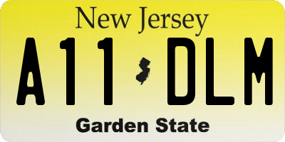NJ license plate A11DLM