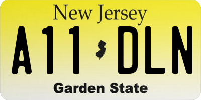 NJ license plate A11DLN