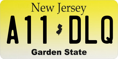 NJ license plate A11DLQ