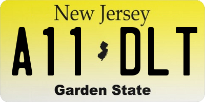 NJ license plate A11DLT