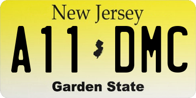 NJ license plate A11DMC