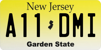 NJ license plate A11DMI