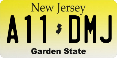 NJ license plate A11DMJ