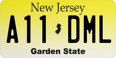 NJ license plate A11DML