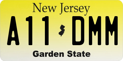 NJ license plate A11DMM