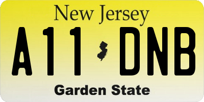 NJ license plate A11DNB