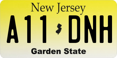 NJ license plate A11DNH