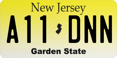 NJ license plate A11DNN