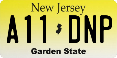 NJ license plate A11DNP