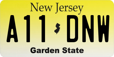 NJ license plate A11DNW