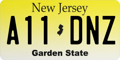 NJ license plate A11DNZ