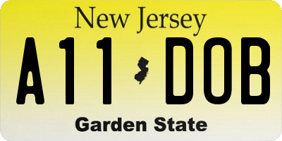NJ license plate A11DOB